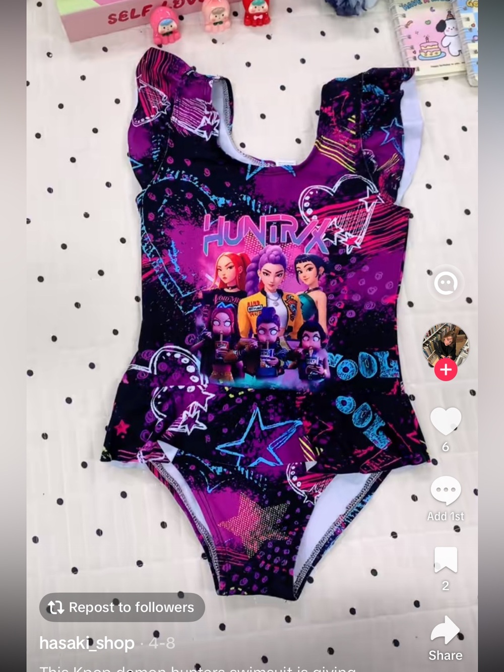 Girls Huntrix k-pop Demon Hunters one piece swimsuit